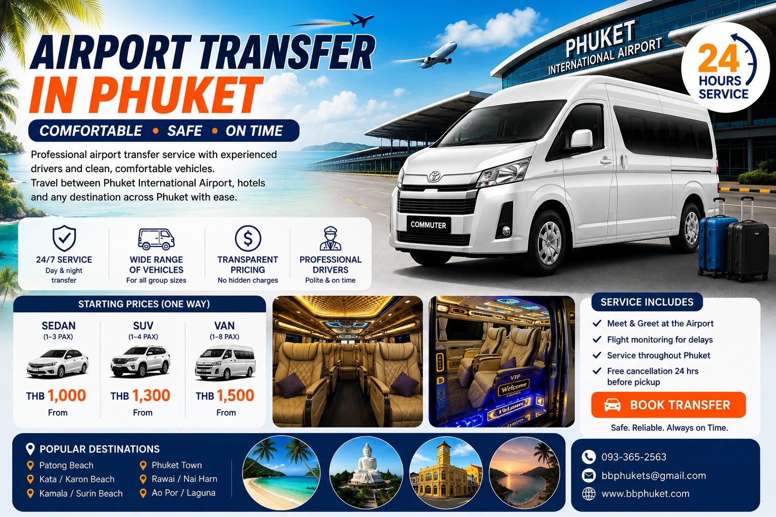 Airport transfer in Phuket — comfortable, safe and on time